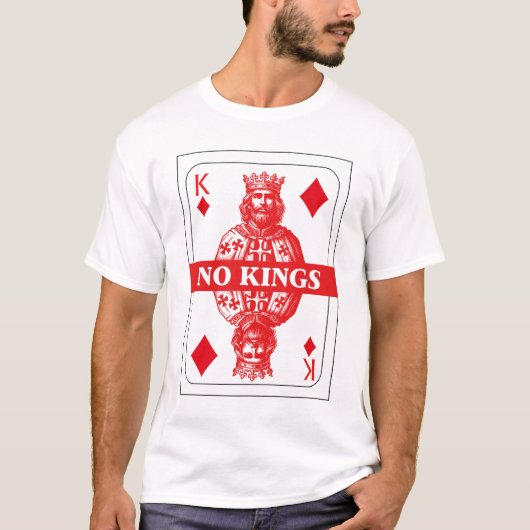 Geen Koningen Speelkaart Shirt – Rode Ruit Koning  (Voorkant)