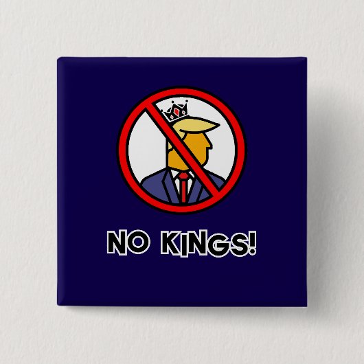 GEEN KONINGEN VIERKANTE BUTTON 5,1 CM (Voorkant)