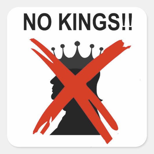 GEEN KONINGEN VIERKANTE STICKER (Voorkant)