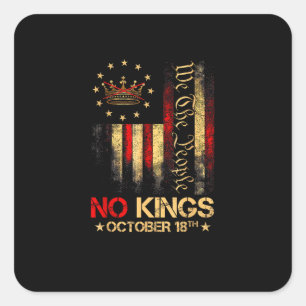 Geen koningen Vintage Amerika Vlag 1776 Vierkante Sticker