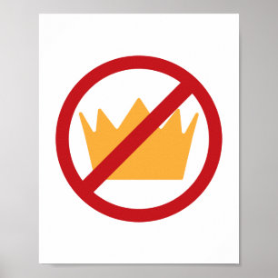 GEEN KONINGEN! Wit Poster