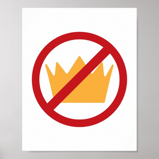 GEEN KONINGEN! Wit Poster (Voorkant)