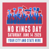 Geen Koningsdag Protest Aangepasbare Stad en Staat Raamsticker (Vel)