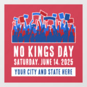 Geen Koningsdag Protest  Stad en Staat Raamsticker (Vel)