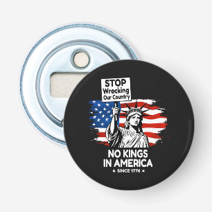 Geen Koningsdag – Stop met onze Land te Verwoesten Button Flesopener