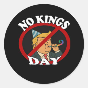 Geen Koningsdag Vintage Klassieke Grafiek Ronde Sticker