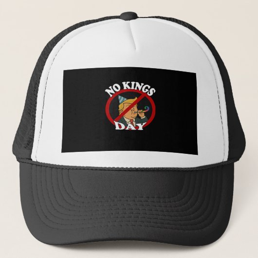 Geen Koningsdag Vintage Klassieke Grafiek Trucker Pet (Voorkant)
