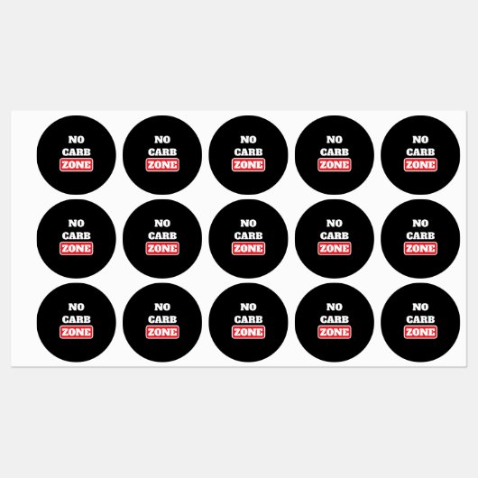 Geen koolhydraatzone (100% carnivoor) labels (Vel)