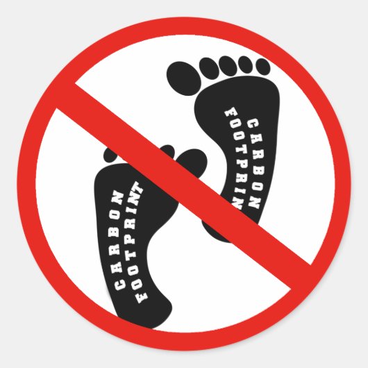 Geen koolstofvoetafdruk ronde sticker (Voorkant)