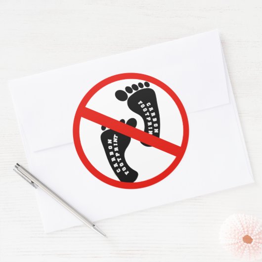 Geen koolstofvoetafdruk ronde sticker (Envelop)