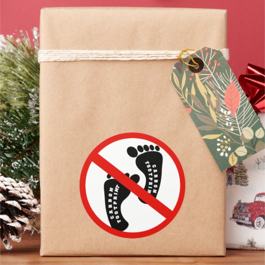 Geen koolstofvoetafdruk ronde sticker (Feestdagen)