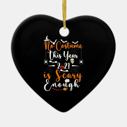 Geen kostuum dit jaar 2021 is eng genoeg keramisch ornament (Voorkant)
