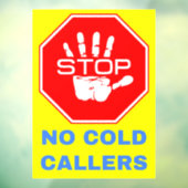 Geen koud oproepteken (stopbellers) raamsticker (Vel 3)