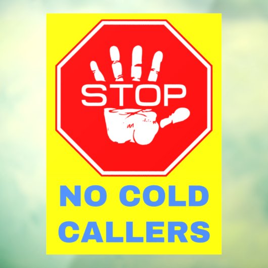 Geen koud oproepteken (stopbellers) raamsticker (Vel 3)