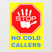 Geen koud oproepteken (stopbellers) raamsticker (Vel)