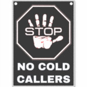 Geen koude bellers (Stop Calls & Junk Mail) Zwart Sticker (Voorkant)