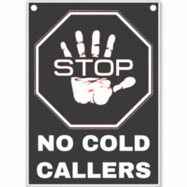 Geen koude bellers (Stop Calls & Junk Mail) Zwart Sticker