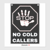 Geen koude bellers (Stop Calls & Junk Mail) Zwart Sticker (Vel)