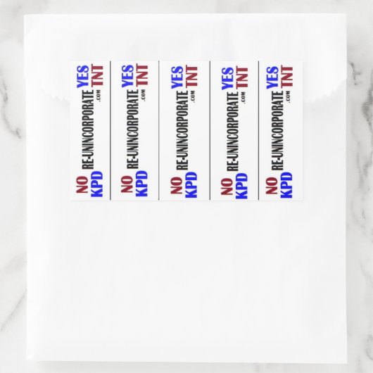 Geen KPD Ja TNT Rechthoekige Sticker (Tas)