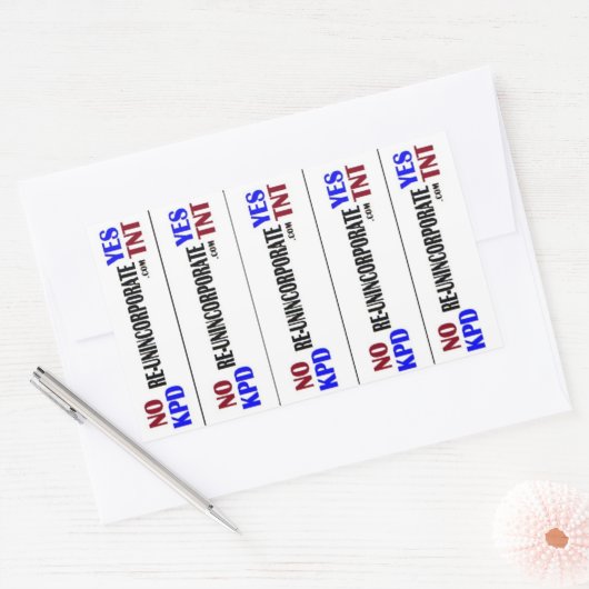 Geen KPD Ja TNT Rechthoekige Sticker (Envelop)