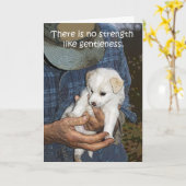 "Geen kracht als zachtheid" Wenskaart Kaart (Gele Bloem)