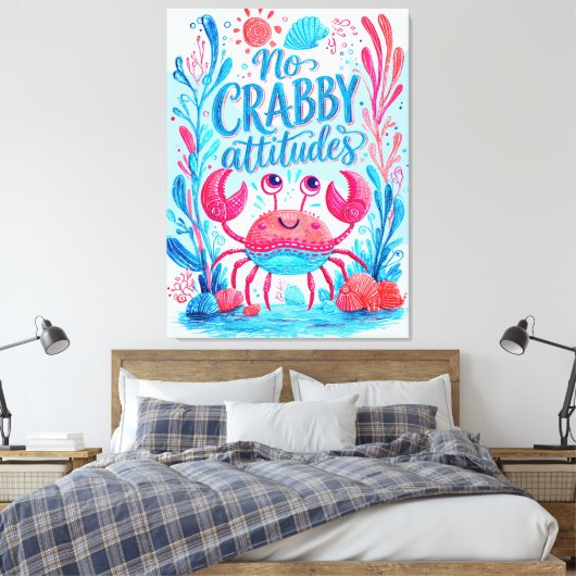 Geen Kribbige Stemmingen Canvas Afdruk (Insitu (Slaapkamer))