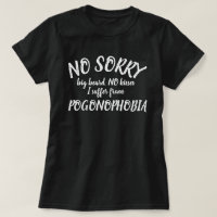Geen kussen grote baard Pogonofobie slogan shirt