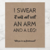 Geen kwaad - Grappig bruidsmeisje voorstel Wijn Etiket (Enkel label)