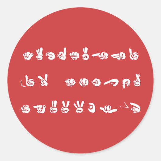 Geen L ASL Graffiti Ronde Sticker (Voorkant)