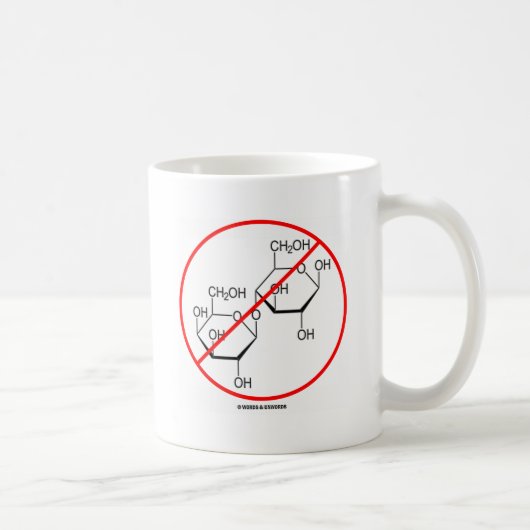 Geen lactose (lactose-intolerantie) koffiemok (Rechts)