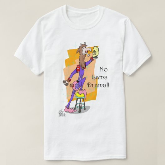 Geen lama drama T-shirt (Design voorkant)