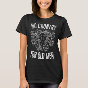 Geen land voor de oude Mannen Floral Uterus femini T-shirt