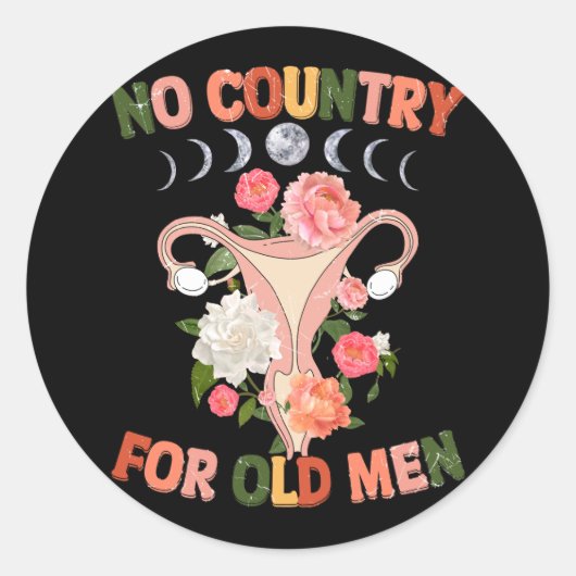 Geen land voor oud Man Ronde Sticker (Voorkant)