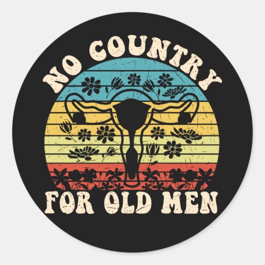 Geen land voor oude Man baarmoeder Ronde Sticker (Voorkant)