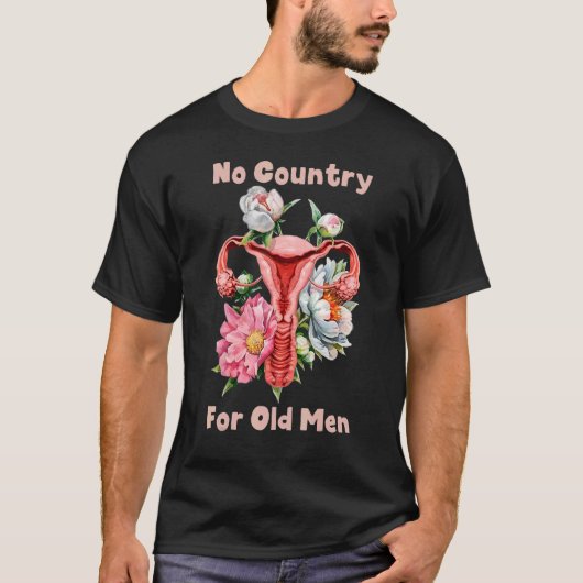 Geen land voor oude Mannen Floral Uterus T-shirt (Voorkant)