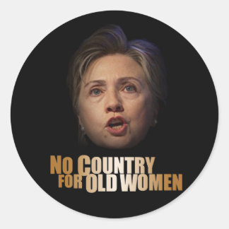 Geen land voor oude vrouwen ronde sticker