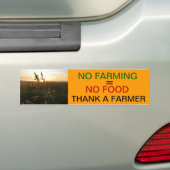 Geen landbouw = geen voedsel bumpersticker (Op auto)