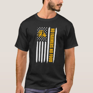 Geen landbouwers Geen voedsel-Amerikaanse vlag Ran T-shirt