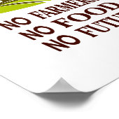 geen landbouwers geen voedsel in de toekomst poster (Hoek)