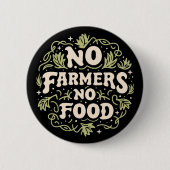 Geen landbouwers geen voedsel ronde button 5,7 cm (Voorkant)