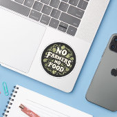 Geen landbouwers geen voedsel sticker (Laptop met iPhone)