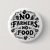 Geen landbouwers geen voedselsteun boeren ronde button 5,7 cm (Voorkant)