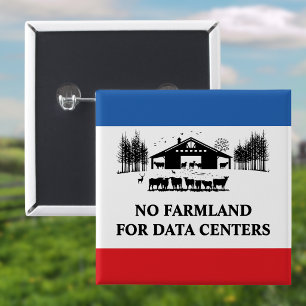 Geen Landbouwgrond voor Datacenters - Bescherm Onz Vierkante Button 5,1 Cm