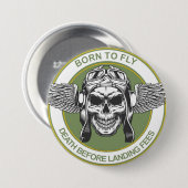 Geen landingsrechten ronde button 7,6 cm (Voorkant /achterkant)