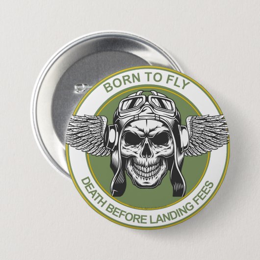 Geen landingsrechten ronde button 7,6 cm (Voorkant /achterkant)