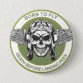 Geen landingsrechten ronde button 7,6 cm (Voorkant)