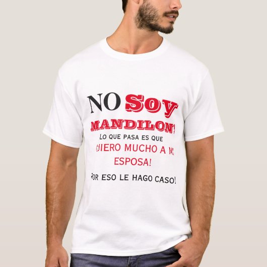 Geen lange mandilon schort t-shirt (Voorkant)
