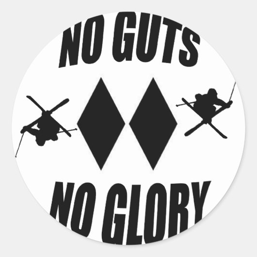 Geen lef en geen glorie ronde sticker (Voorkant)