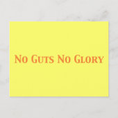 Geen lef, geen gloriegeschenken briefkaart (Voorkant)