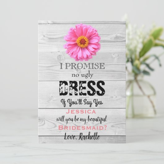 Geen lelijke jurk als je ja zegt bruidsmeisje Kaar Kaart (Staand voorkant)